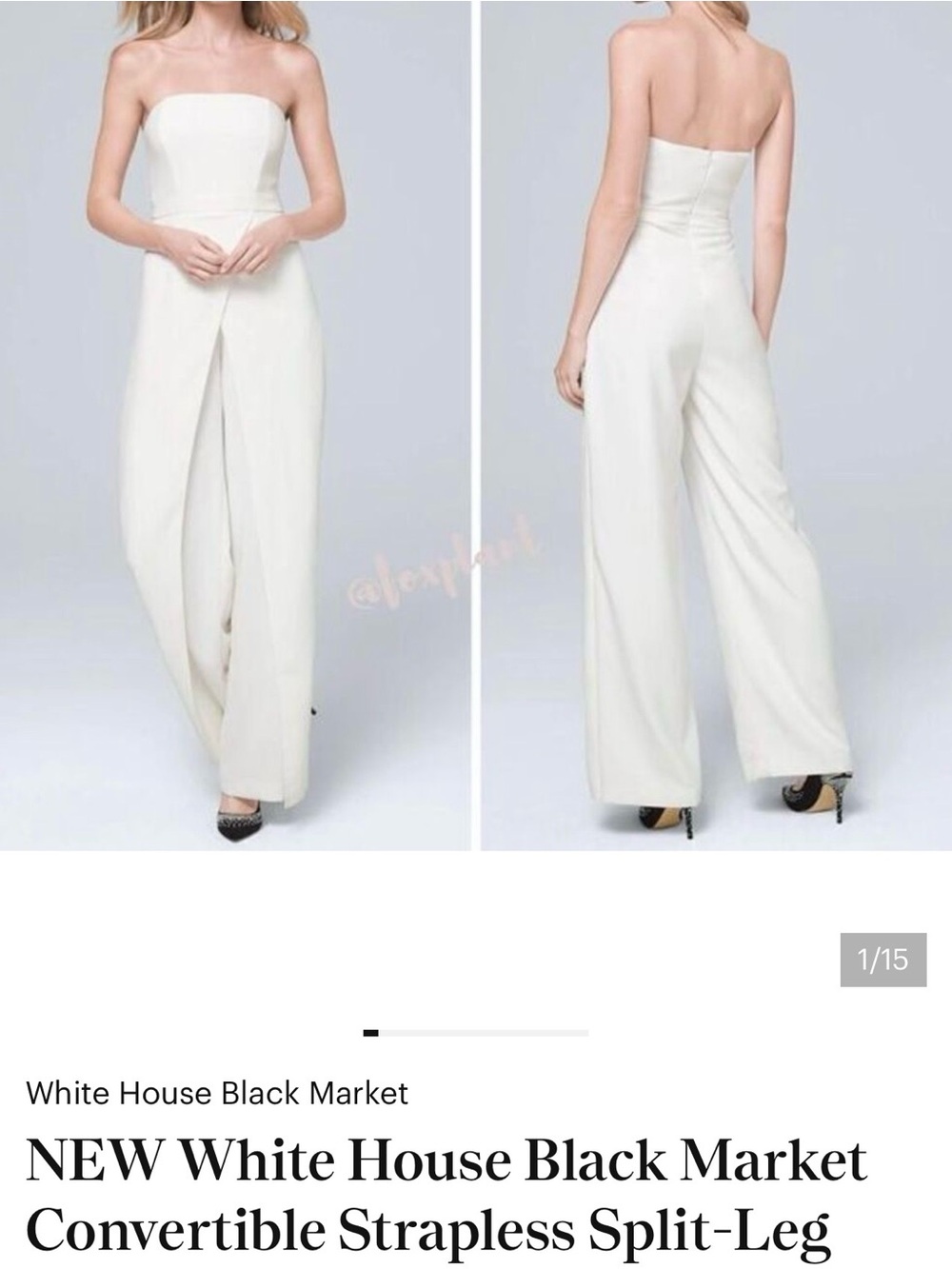 White House Black Market Strapless Wide-Leg Jumpsuit